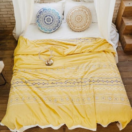 91家纺网 家纺一手货源 找家纺 （总）丽笙家纺 天丝棉麻印花夏被文艺风格