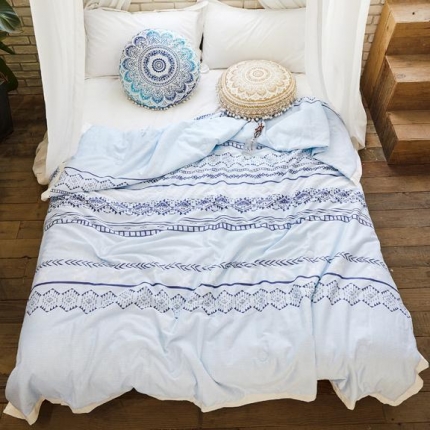 91家纺网 家纺一手货源 找家纺 （总）丽笙家纺 天丝棉麻印花夏被文艺风格