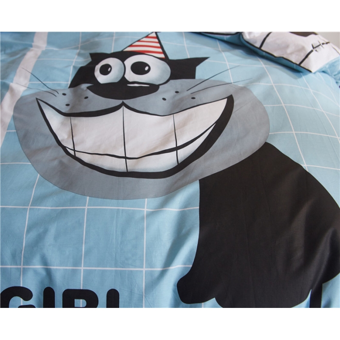 91家纺网 家纺一手货源 找家纺 芃成家纺 40平网四件套 淘气猫