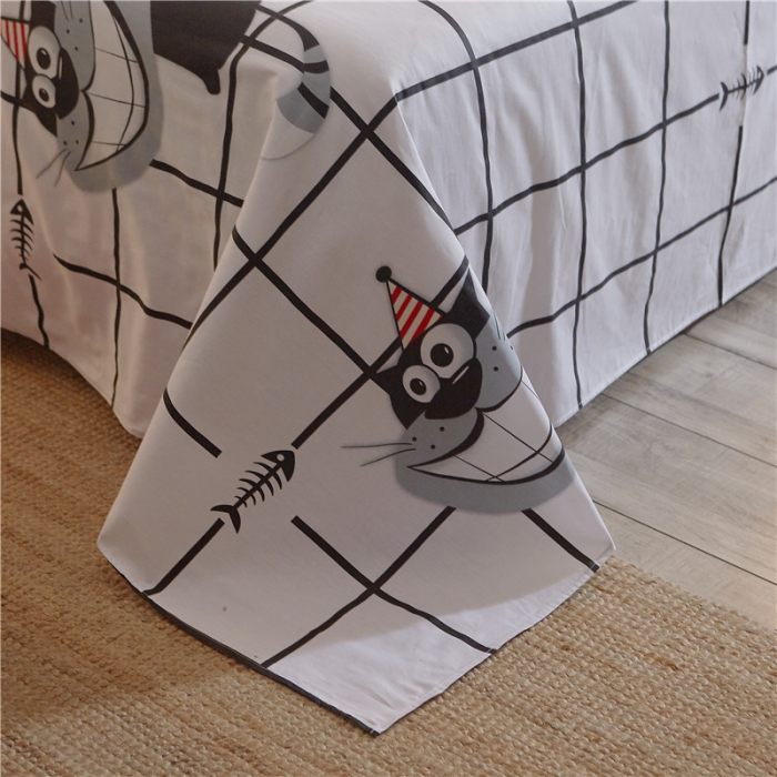 91家纺网 家纺一手货源 找家纺 芃成家纺 40平网四件套 淘气猫