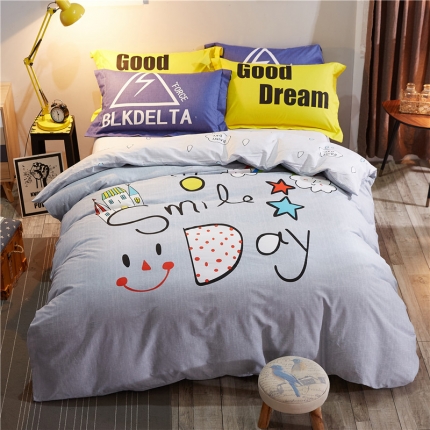 芃成家纺 40平网13372全棉活性卡通大阪四件套 轻声世界