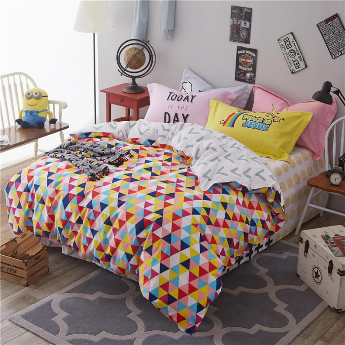 91家纺网 家纺一手货源 找家纺 芃成家纺 活性磨毛混搭四件套缤纷炫彩