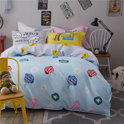 91家纺网 家纺一手货源 找家纺 芃成家纺 活性磨毛混搭四件套彩云阁