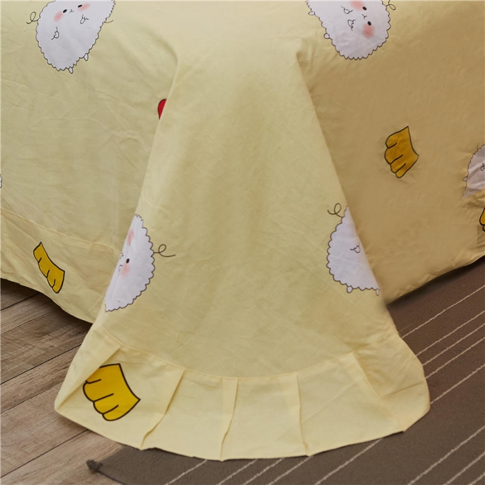 91家纺网 家纺一手货源 找家纺 芃成家纺 活性磨毛混搭四件套多彩纽扣