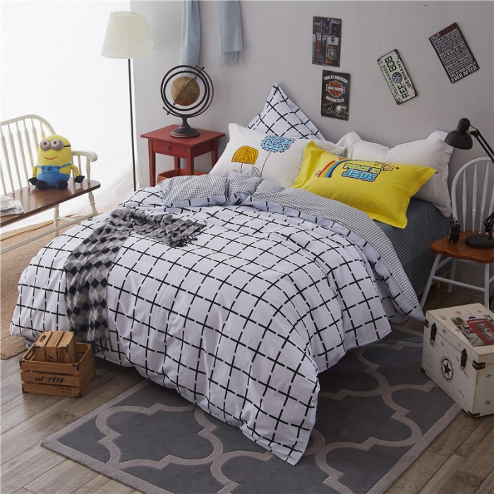 91家纺网 家纺一手货源 找家纺 芃成家纺 活性磨毛混搭四件套简约格调