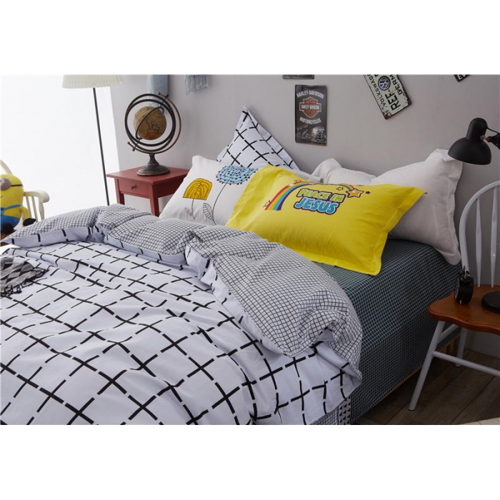 91家纺网 家纺一手货源 找家纺 芃成家纺 活性磨毛混搭四件套简约格调