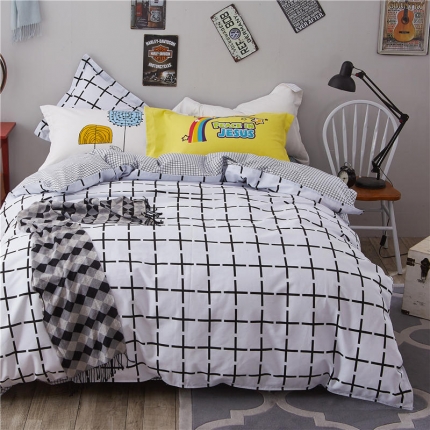 91家纺网 家纺一手货源 找家纺 芃成家纺 活性磨毛混搭四件套简约格调