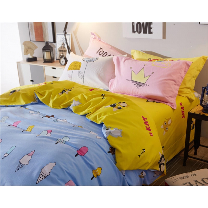 91家纺网 家纺一手货源 找家纺 芃成家纺 活性磨毛混搭四件套冷饮时代