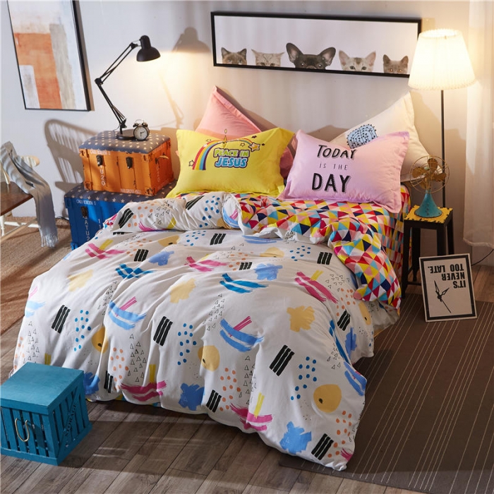 91家纺网 家纺一手货源 找家纺 芃成家纺 活性磨毛混搭四件套梦幻时光