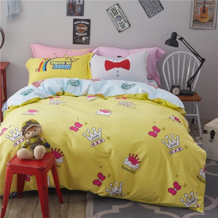 91家纺网 家纺一手货源 找家纺 芃成家纺 活性磨毛混搭四件套幸运皇冠