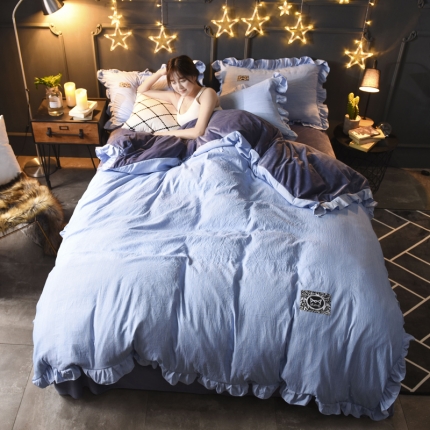 91家纺网 家纺一手货源 找家纺 （总）芃成家纺 韩版水洗彩棉水晶绒