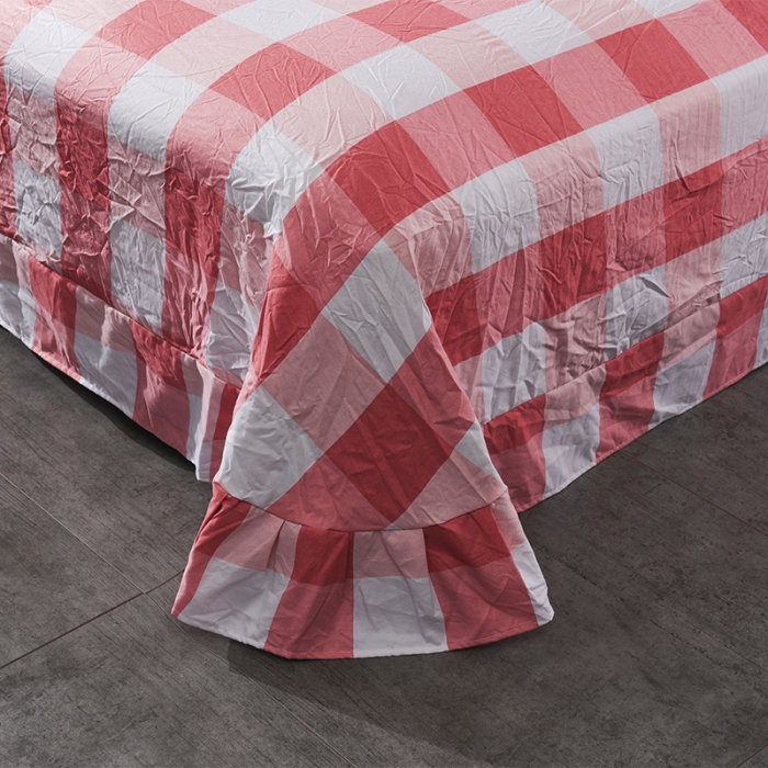 91家纺网 家纺一手货源 找家纺 芃成家纺 磨毛水洗棉四件套 查尔斯-红