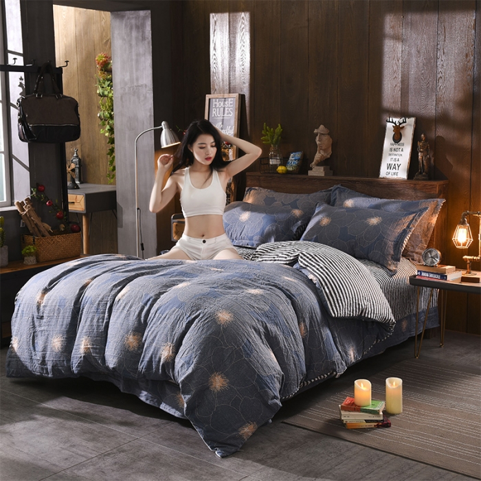 91家纺网 家纺一手货源 找家纺 芃成家纺 磨毛水洗棉四件套 加州迷情