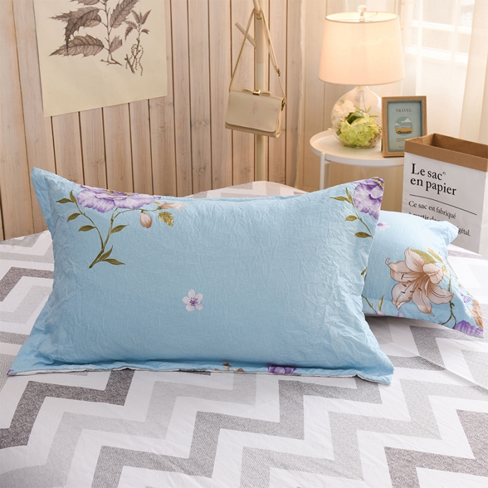 91家纺网 家纺一手货源 找家纺 芃成家纺 磨毛水洗棉四件套 蓝语迷情-兰