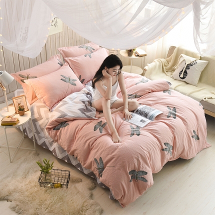 芃成家纺 磨毛水洗棉四件套 小蜻蜓