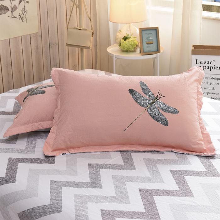 91家纺网 家纺一手货源 找家纺 芃成家纺 磨毛水洗棉四件套 小蜻蜓