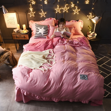 芃成家纺 韩版水洗彩棉水晶绒 语嫣