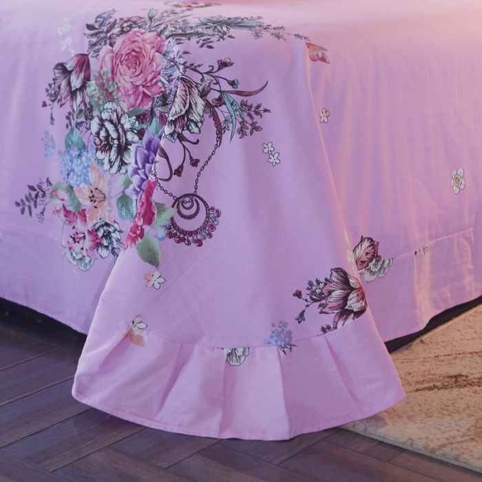 91家纺网 家纺一手货源 找家纺 芃成家纺 2017平网全棉四件套 巴黎之恋