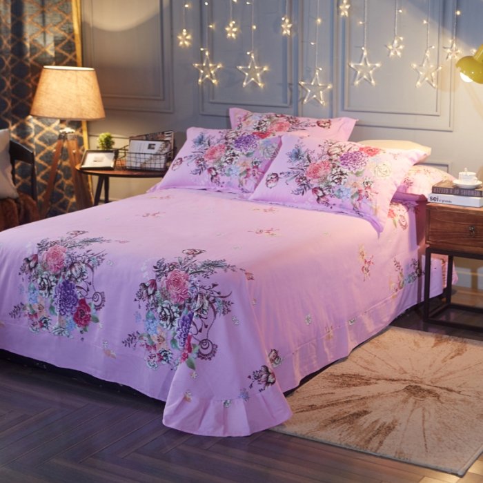 91家纺网 家纺一手货源 找家纺 芃成家纺 2017平网全棉四件套 巴黎之恋