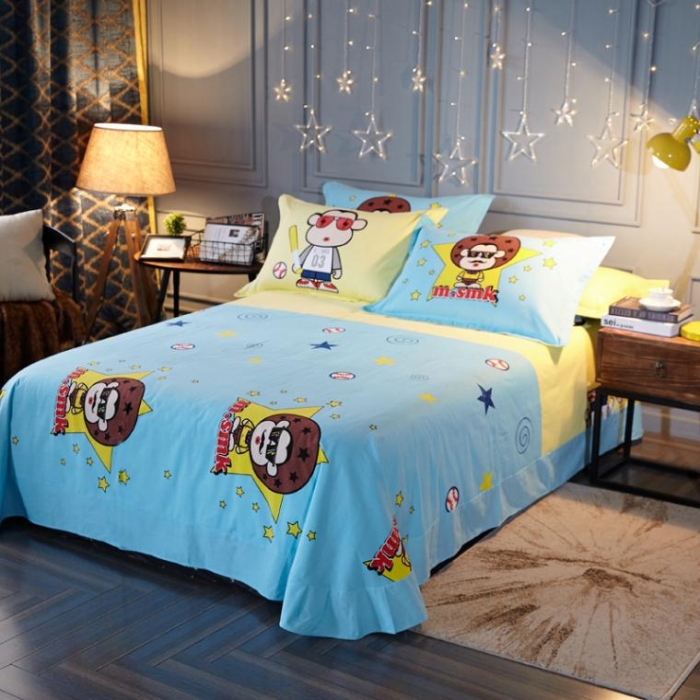 91家纺网 家纺一手货源 找家纺 芃成家纺 2017平网全棉四件套 棒球猴