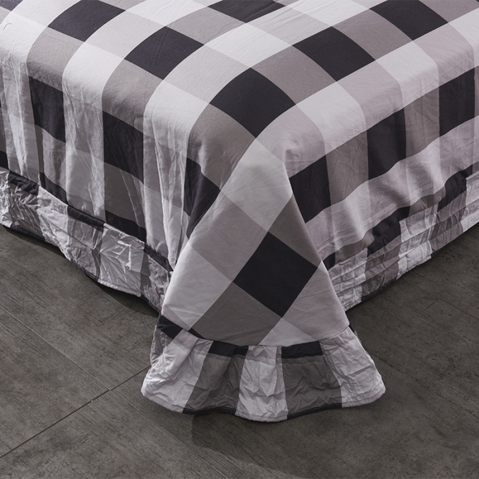 91家纺网 家纺一手货源 找家纺 芃成家纺 磨毛水洗棉四件套 查尔斯-灰