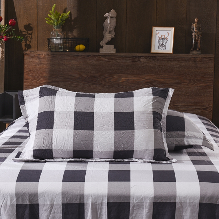 91家纺网 家纺一手货源 找家纺 芃成家纺 磨毛水洗棉四件套 查尔斯-灰