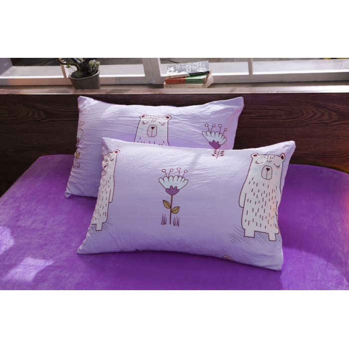 91家纺网 家纺一手货源 找家纺 芃成家纺 水洗磨毛加绒四件套 笨笨熊