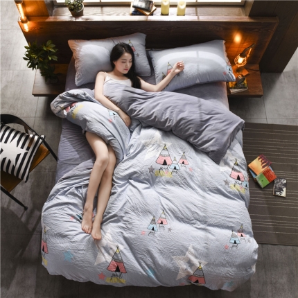 芃成家纺 水洗磨毛加绒四件套 蒙古包