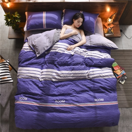 芃成家纺 水洗磨毛加绒四件套 罗马印象--兰