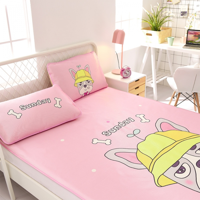 91家纺网 家纺一手货源 找家纺  芃成家纺 2020新款冰丝凉席 呆萌狗