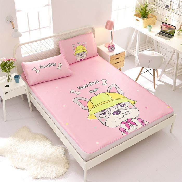 91家纺网 家纺一手货源 找家纺  芃成家纺 2020新款冰丝凉席 呆萌狗