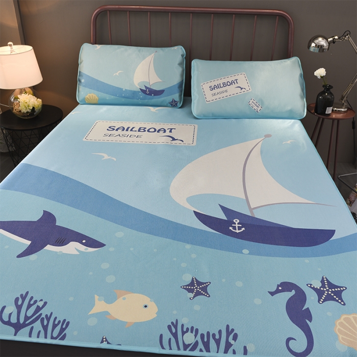 91家纺网 家纺一手货源 找家纺  芃成家纺 2020新款冰丝凉席 航海天际