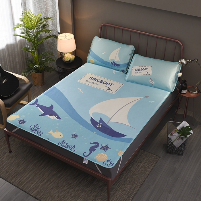 91家纺网 家纺一手货源 找家纺  芃成家纺 2020新款冰丝凉席 航海天际