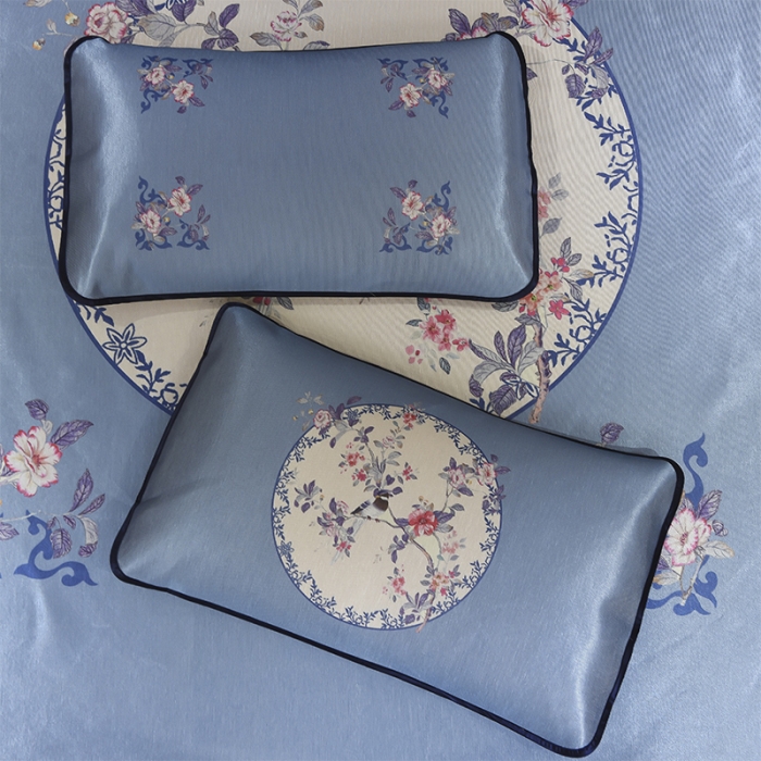 91家纺网 家纺一手货源 找家纺  芃成家纺 2020新款冰丝凉席 花好月圆