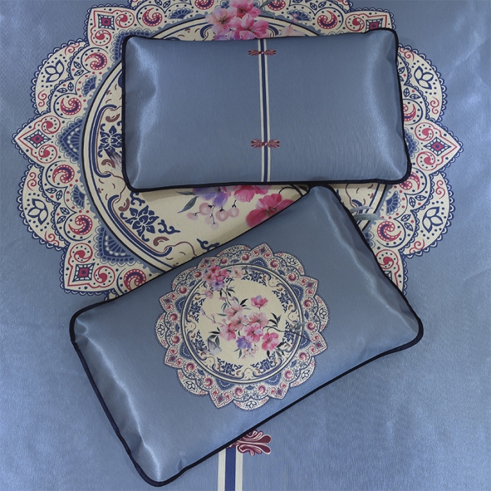 91家纺网 家纺一手货源 找家纺  芃成家纺 2020新款冰丝凉席 花间意