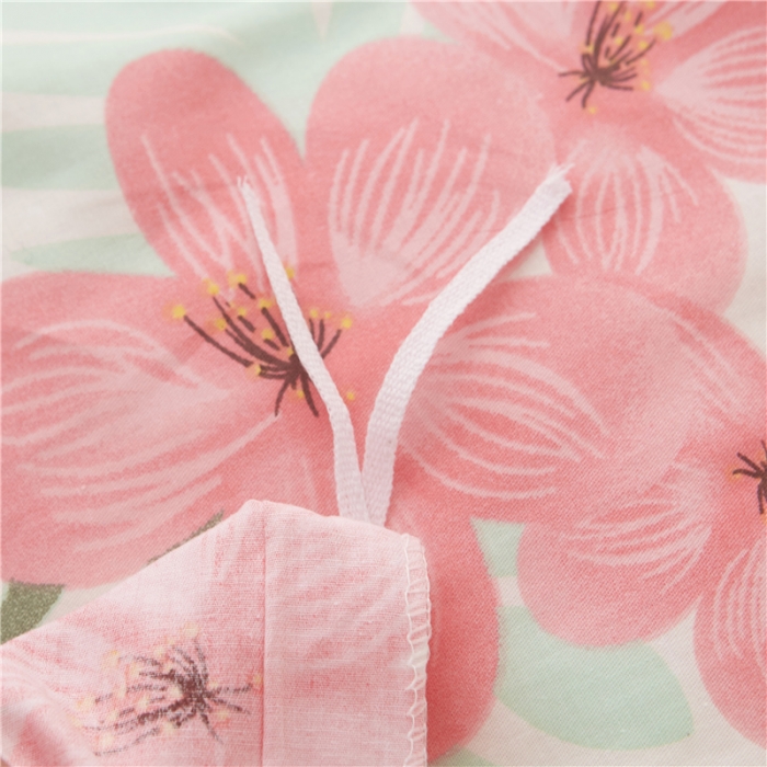 91家纺网 家纺一手货源 找家纺  芃成家纺 2020全棉133X72圆网四件套 粉白纯色火鸟