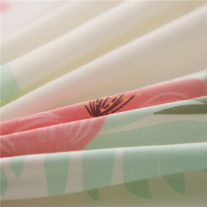 91家纺网 家纺一手货源 找家纺  芃成家纺 2020全棉133X72圆网四件套 粉白纯色火鸟