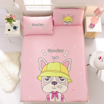 91家纺网 家纺一手货源 找家纺  芃成家纺 2020新款冰丝凉席 呆萌狗