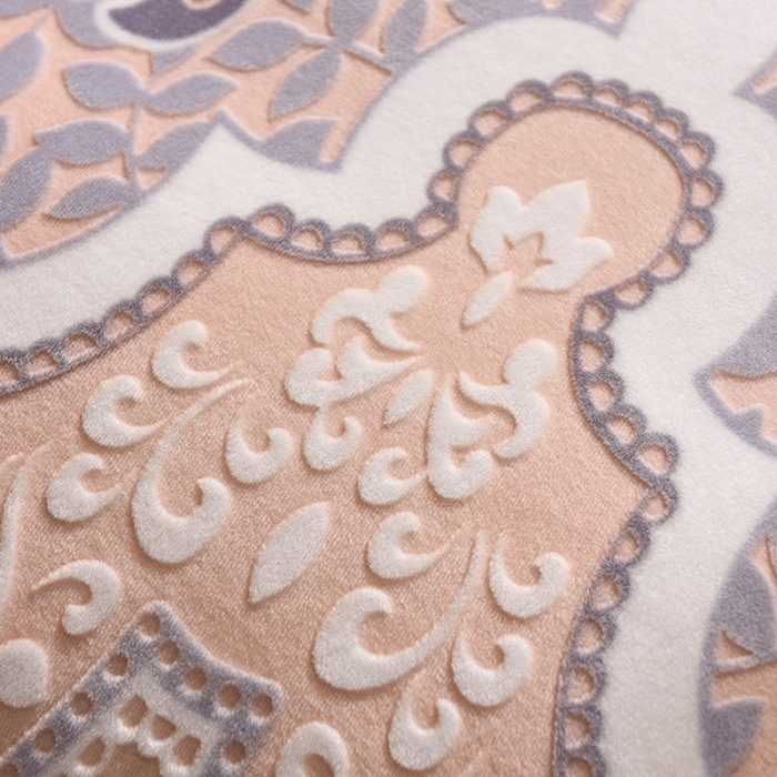 91家纺网 家纺一手货源 找家纺 芃成家纺 5D雕花绒四件套 蒂安娜随机花边