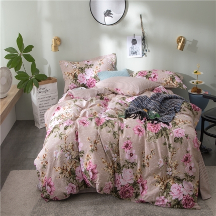 91家纺网 家纺一手货源 找家纺  芃成家纺 2020全棉133X72圆网四件套 醉花都