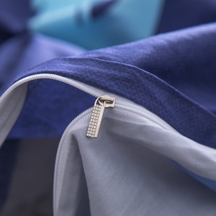 91家纺网 家纺一手货源 找家纺  芃成家纺 2020全棉133X72圆网四件套 蓝调