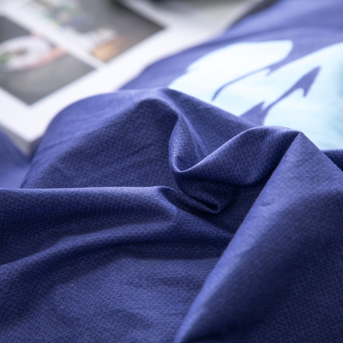 91家纺网 家纺一手货源 找家纺  芃成家纺 2020全棉133X72圆网四件套 蓝调