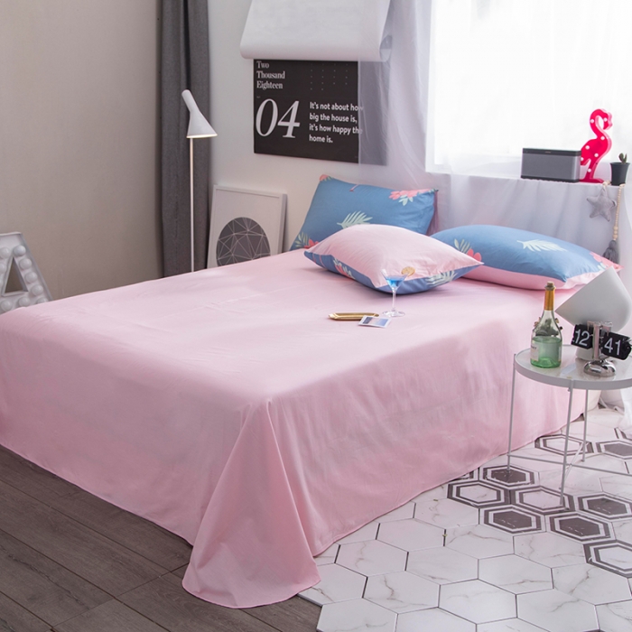 91家纺网 家纺一手货源 找家纺  芃成家纺 2020全棉133X72圆网四件套 蓝纯色火鸟