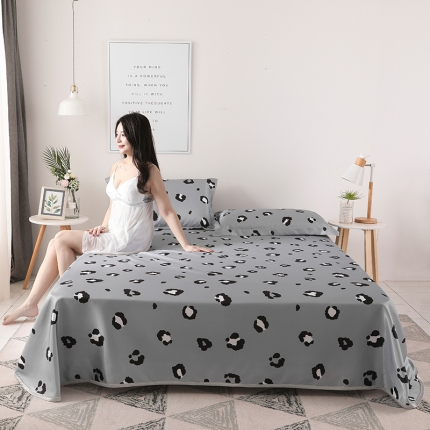 91家纺网 家纺一手货源 找家纺 芃成 2020新款床单款凉席三件套 豹纹-灰