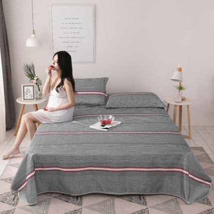 91家纺网 家纺一手货源 找家纺 芃成 2020新款床单款凉席三件套 浮生-灰