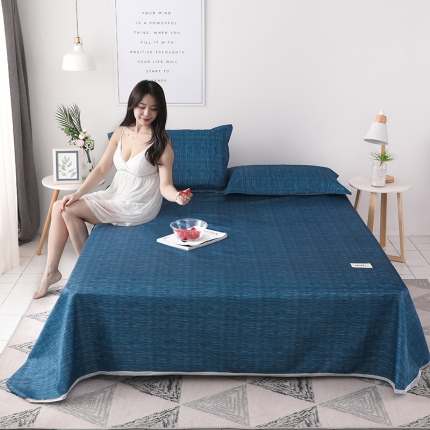 芃成 2020新款床单款凉席三件套 肌理-蓝