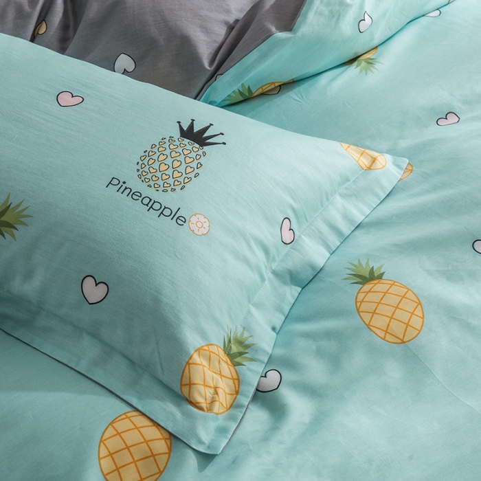 91家纺网 家纺一手货源 找家纺 芃成 2020新款洛卡全棉12868单被套 菠萝物语蓝