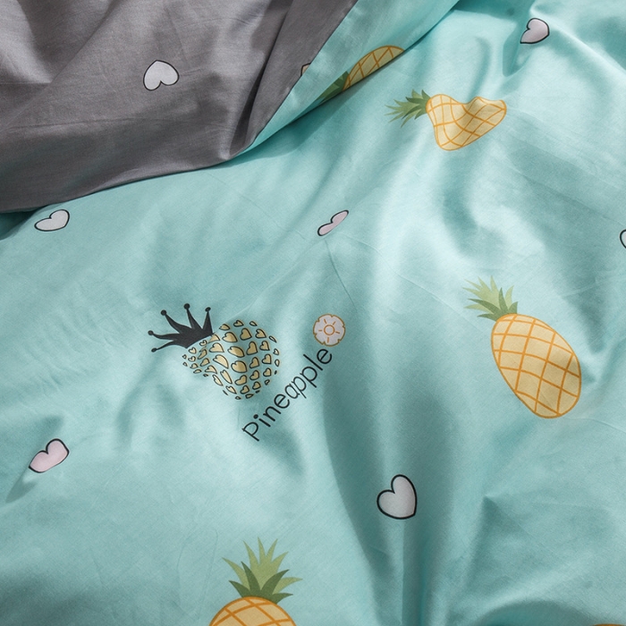 91家纺网 家纺一手货源 找家纺 芃成 2020新款洛卡全棉12868单被套 菠萝物语蓝