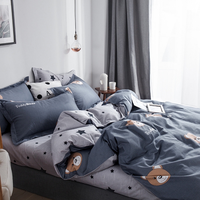 91家纺网 家纺一手货源 找家纺 芃成 2020新款洛卡全棉12868单被套 布朗熊