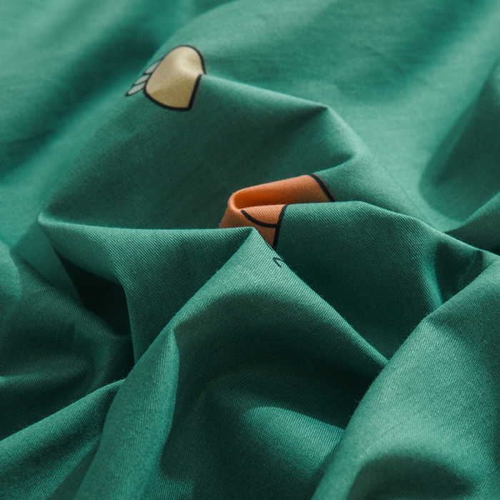 91家纺网 家纺一手货源 找家纺 芃成 2020新款洛卡全棉12868单被套 胡萝卜绿